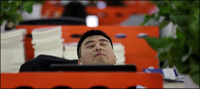 China tech workers asleep on the job - with the boss's blessing