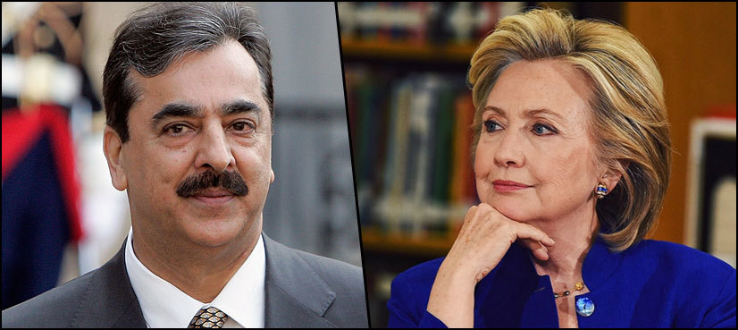 Hillary Clinton felicitates Yousuf Raza Gillani on son's release