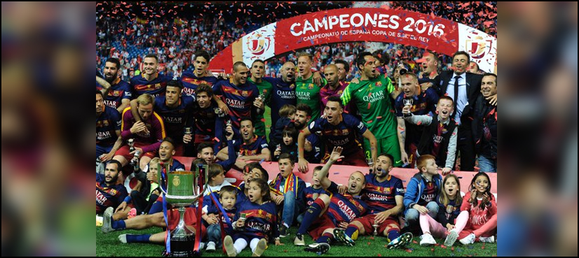 Ten-man Barcelona claim double with King's Cup win over Sevilla