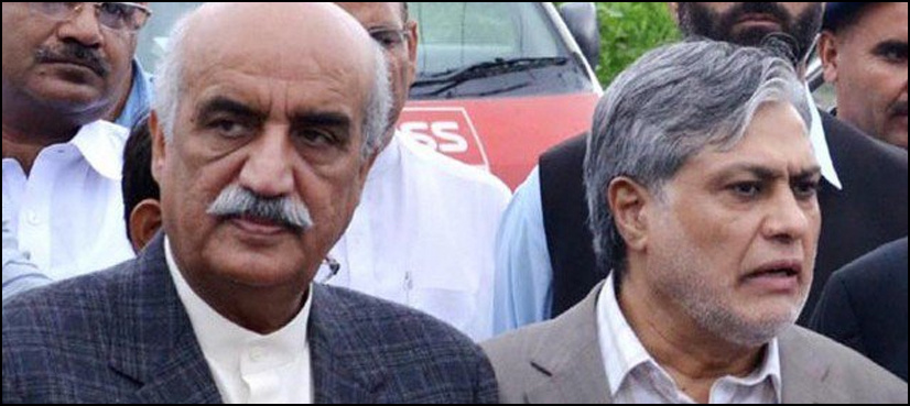 Khursheed Shah meets Ishaq Dar over vacant ECP seats