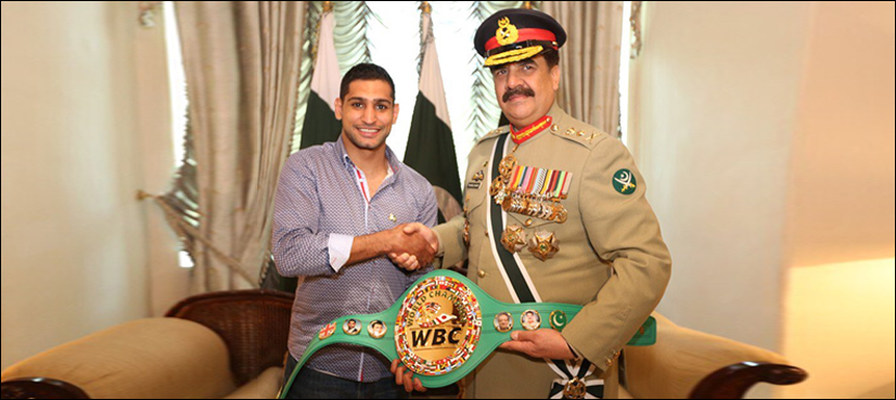 Boxer Amir Khan meets Army Chief, presents championship belt