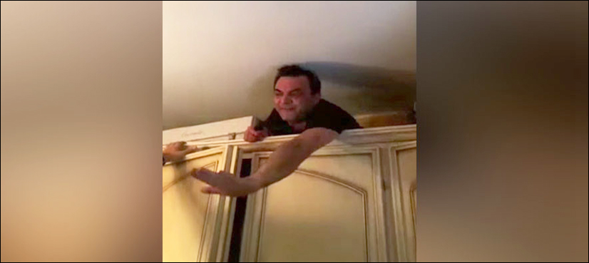 VIDEO: Italian mafia boss found hiding behind cupboards