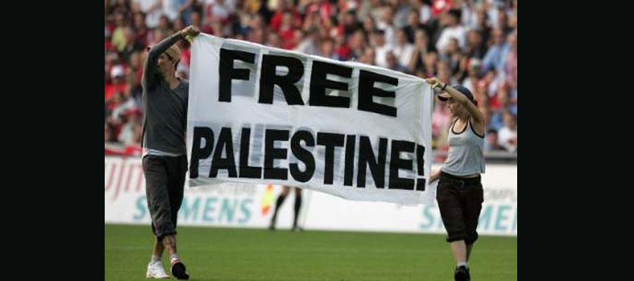 Palestine youths march on Israel settlement in message to FIFA
