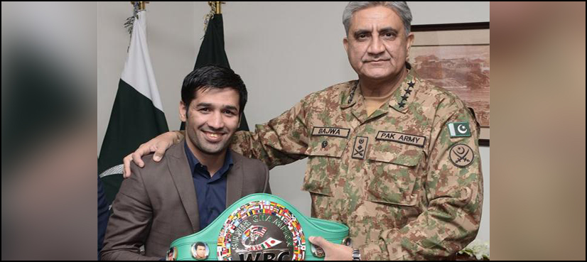 Boxer Muhammad Waseem meets army chief