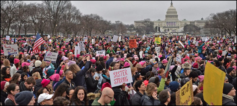 Women lead unprecedented worldwide mass protests against Trump