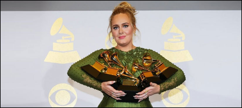 Adele wins big at Grammys with five awards