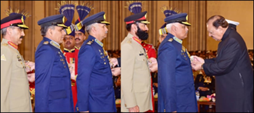 President confers military and civil awards on Pakistan Day