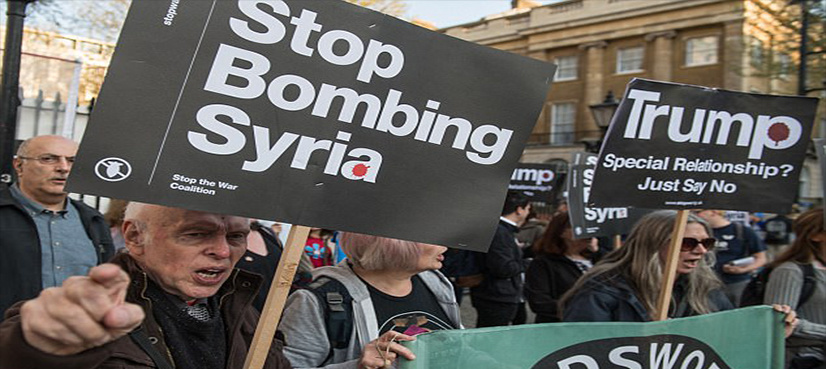 Trump's airstrikes in Syria spark protests in U.S cities