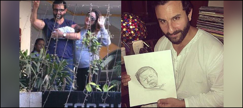 Kareena's son Taimur spotted playing on swing at home