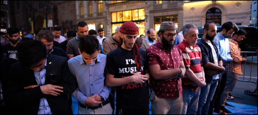 Muslims in Ramadan protest outside New York's Trump Tower