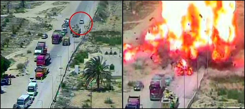 VIDEO: Egyptian army tank ‘saves 50 lives’ by running over car filled with explosives