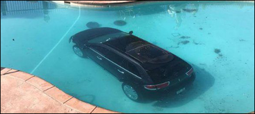 Colorado woman plunges car into swimming pool