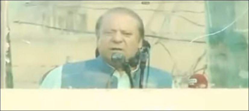 Nawaz addresses supporters in Jhelum, says no court tries dictators who violate constitution