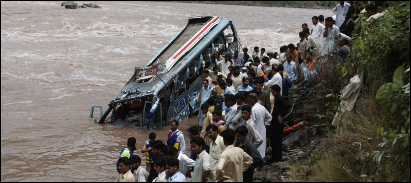 Six die as bus plunges into river in Faisalabad