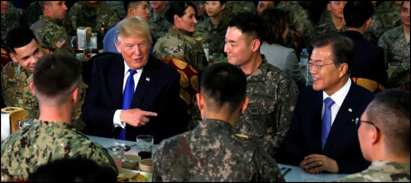 Trump lands in South Korea, frontlines of North Korean nuclear standoff