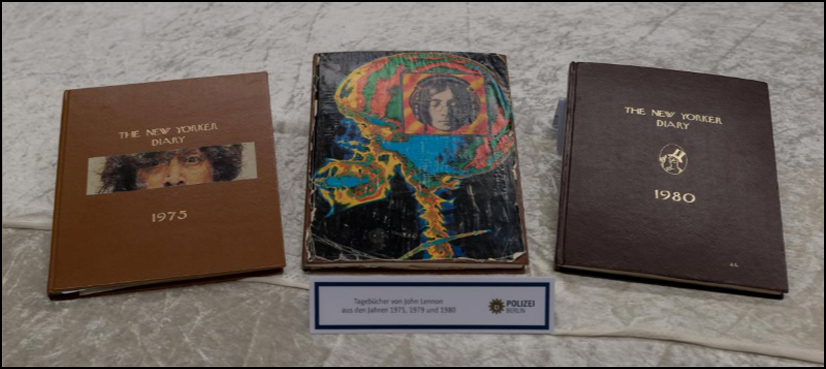 German police present stolen John Lennon diaries