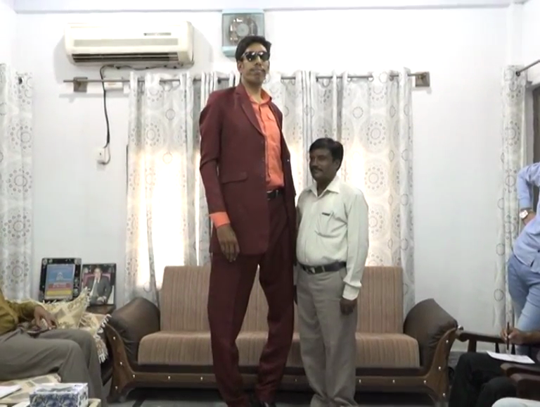 Haq Nawaz at 7 foot 9 inches claims to be world’s tallest man.