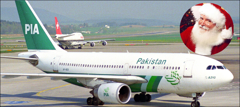 Watch what happens next when Santa Claus lands in PIA flight