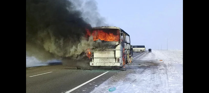 52 people killed in Kazakhstan bus fire