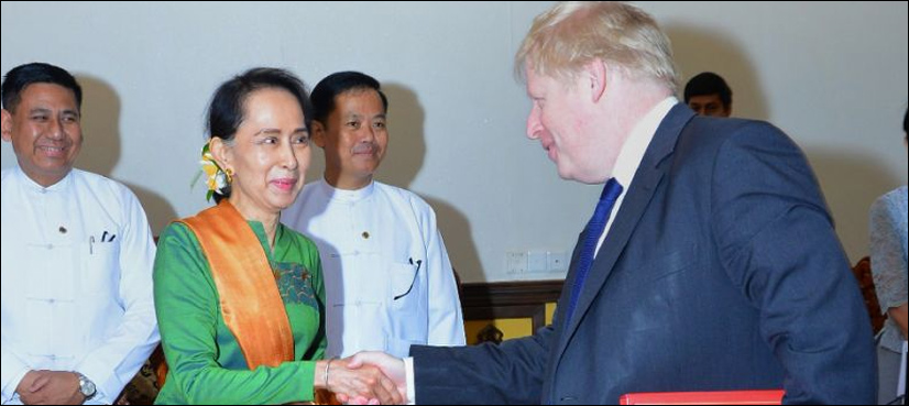 UK's Johnson asks Suu Kyi for independent probe of Rohingya crisis