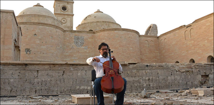 Cellist brings sounds of 'peace, coexistence' to ruins of Iraq's Mosul