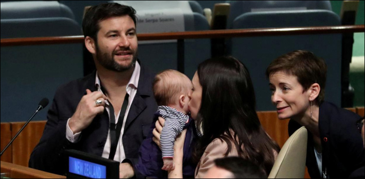UN debut for New Zealand's 'First Baby': diaper change, peace summit