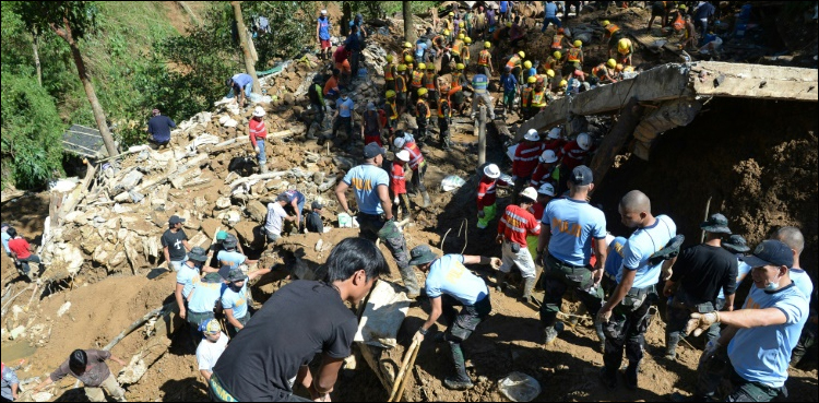 Philippines typhoon toll climbs as searchers dig for landslide missing