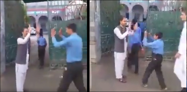 VIDEO: This Peshawar school teacher welcomes students in a heart-warming manner
