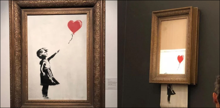 Banksy shocks art world by shredding £1 mn work at auction