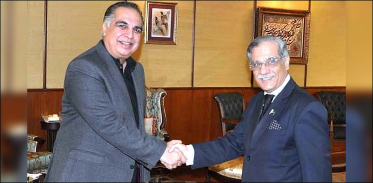 Sindh governor meets CJP, donates over Rs673 million to dams fund
