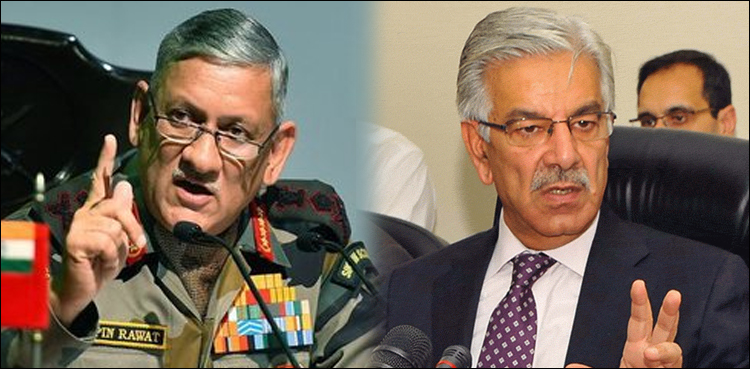 Khawaja Asif lashes out at Indian army chief over 'secular Pakistan' statement