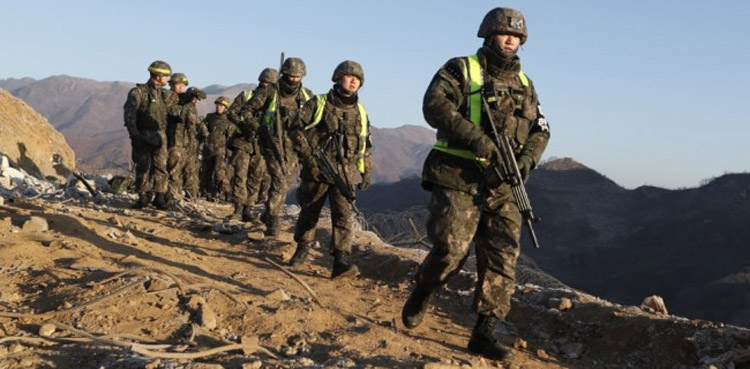 North and South Korean soldiers enter each other's territory