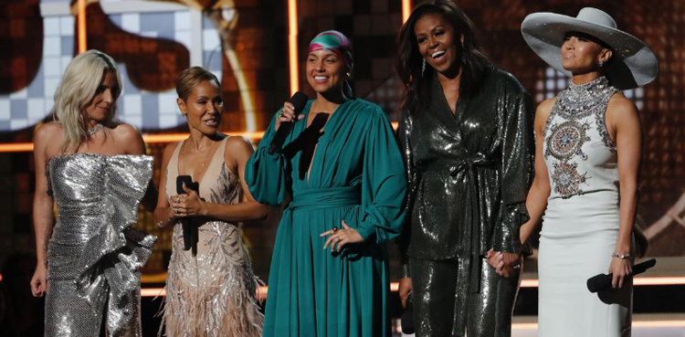 Michelle Obama makes surprise appearance at Grammy Awards