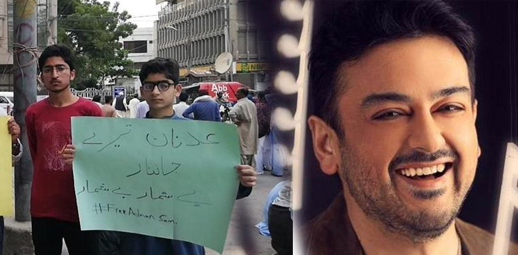 Pakistanis are protesting for 'safe return of Major Adnan Sami'