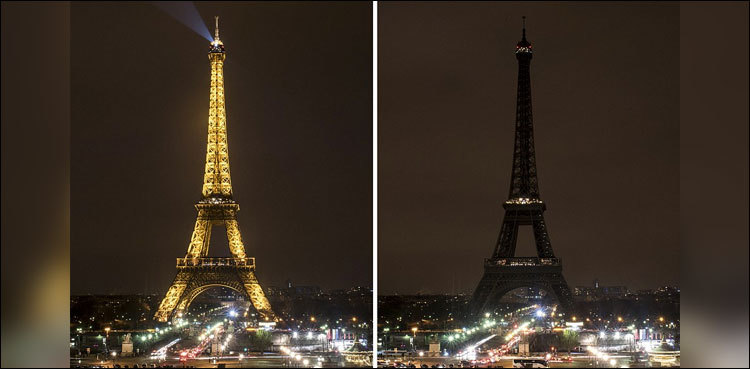 Eiffel Tower goes dark for Earth Hour
