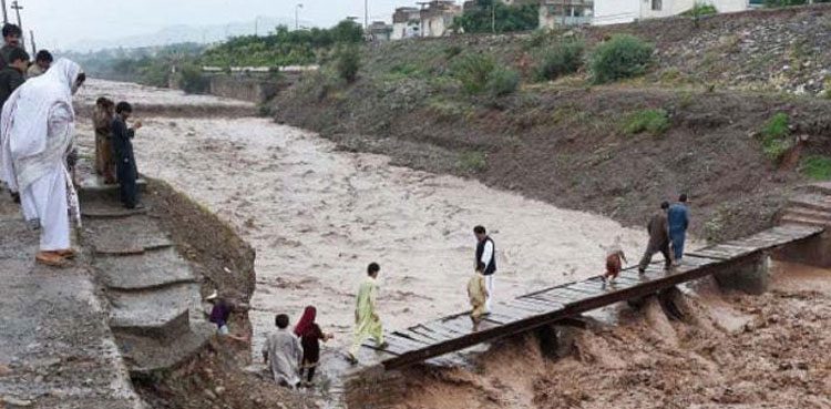 Glacial lake outburst swept away two bridges in Chitral village