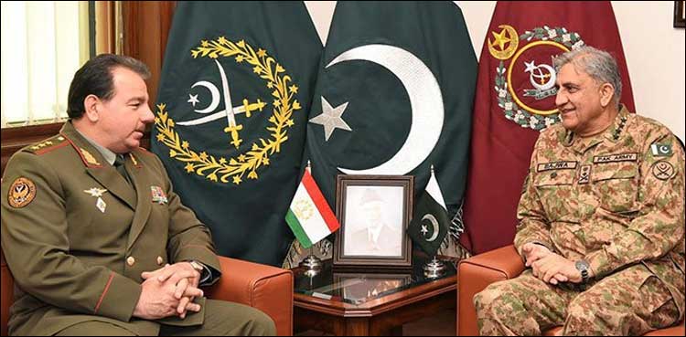 Tajik Defence Minister meets Army Chief at GHQ