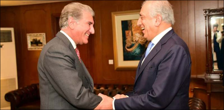 Khalilzad holds meeting with FM Qureshi, briefs progress in Doha peace talks