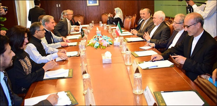 Shah Mehmood Qureshi, Javad Zarif discuss bilateral ties