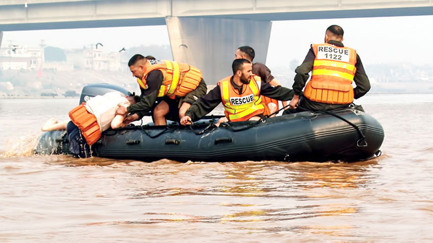 Rescue activities underway after water level rises in Sutlej river