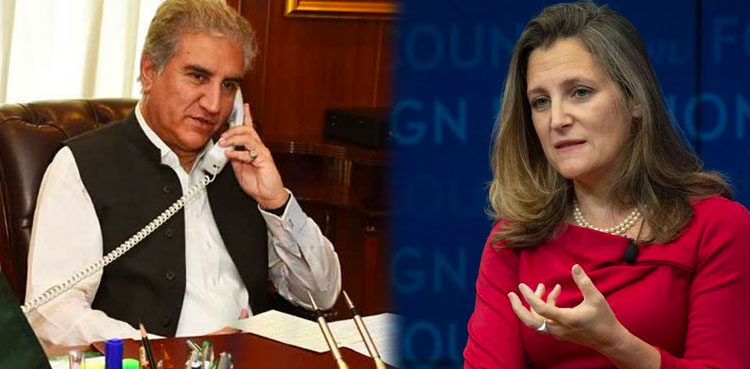 FM Qureshi updates Canadian counterpart on Kashmir situation 