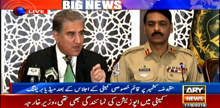 FM Qureshi announces formation of 'Kashmir cell' in FO, 'Kashmir desk' in embassies