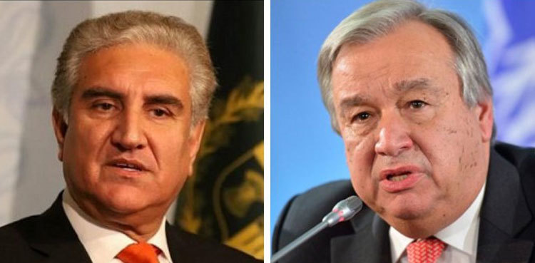 FM Qureshi to apprise UN's Antonio Guterres on IoK concerns over telephone