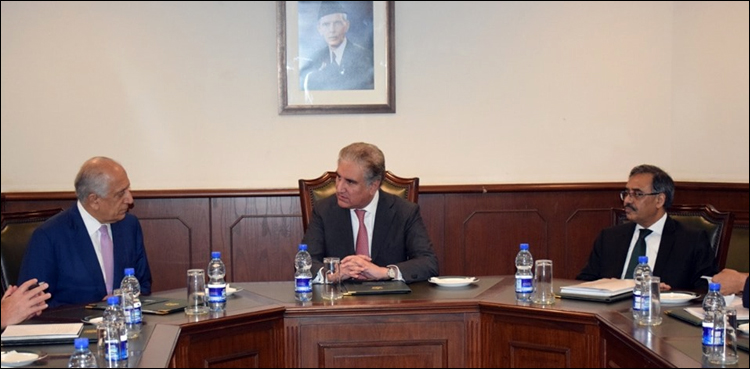 FM Qureshi, US envoy Khalilzad discuss Afghan peace process