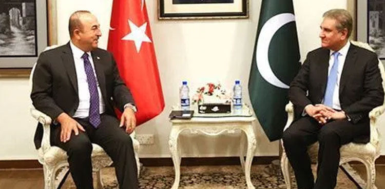 FM Qureshi discusses Kashmir matter with Turkish counterpart