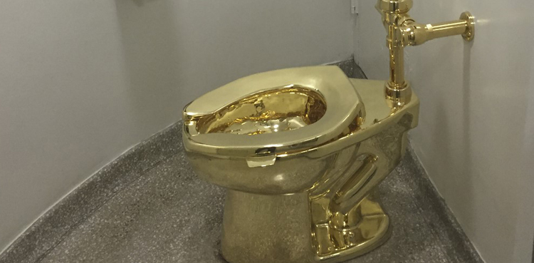 Artist hopes gold toilet taken by 'Robin Hood' types