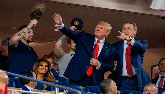 Trump booed by fans at baseball game