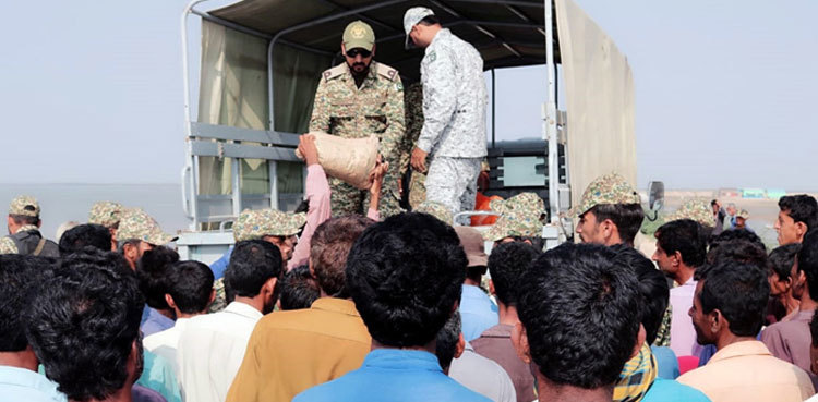 Pak Navy distributes ration among Cyclone Kyarr affectees in Thatta