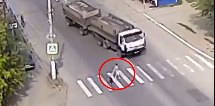 WATCH: Dog saves owner from being hit by a truck