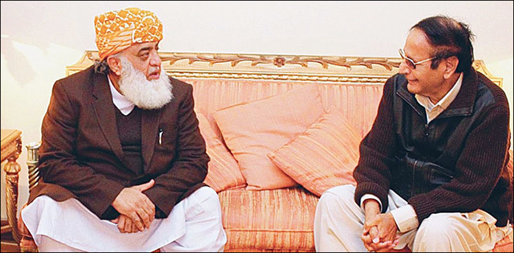 Army Chief bill: Chaudhry Shujaat, Pervaiz Elahi meet Fazlur Rehman